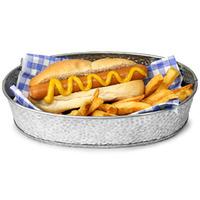 Galvanised Steel Oval Diner Platter 21 x 15cm (Case of 12)