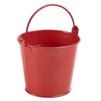 galvanised steel serving bucket red 10cm single