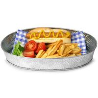 galvanised steel oval diner platter 305 x 23cm single