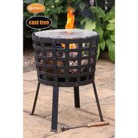 Gardeco Aragon Fire Basket with Removable Chrome BBQ Grill
