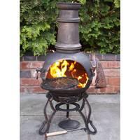 gardeco toledo cast iron medium chiminea in bronze