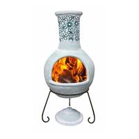 gardeco flores mexican clay chimenea in sage green extra large