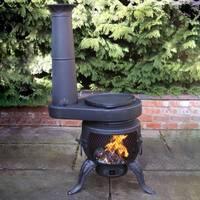 gardeco large tia chiminea in black