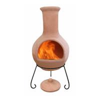 gardeco colima mexican clay chimenea in natural terracotta extra large