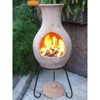 gardeco air medium chiminea in natural terracotta