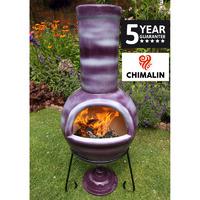 Gardeco Chimalin AFC Sempra Large Chiminea in Glazed Mottled Purple