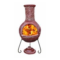 Gardeco Espiral Mexican Clay Chimenea in Rustic Red - Extra Large