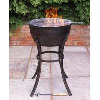 Gardeco Ceredir Cast Iron Fire Bowl with Long Legs and BBQ Grill