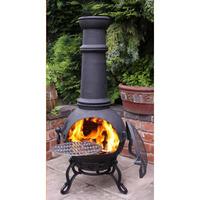 gardeco toledo extra large black barbecue chiminea