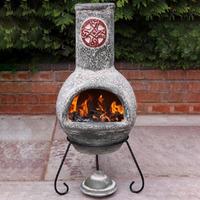 Gardeco Cruz Large Mexican Chiminea in Green with Stand and Lid