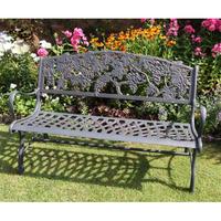 Gardeco Cast Iron Bench with Grapes Motif