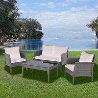 Garden Furniture World Essentials 4 Piece Rattan Premium Sofa Set