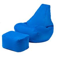 GardenFurnitureWorld Essentials Gaming Bean Bag Chair and Footstool in Blue