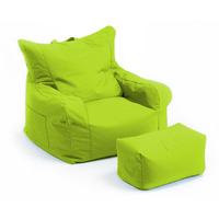 GardenFurnitureWorld Essentials Gaming Bean Bag Armchair and Footstool in Lime