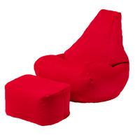 GardenFurnitureWorld Essentials Gaming Bean Bag Chair and Footstool in Red