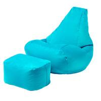 GardenFurnitureWorld Essentials Gaming Bean Bag Chair and Footstool in Turquoise