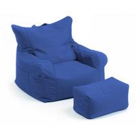 GardenFurnitureWorld Essentials Gaming Bean Bag Armchair and Footstool in Blue