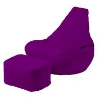 GardenFurnitureWorld Essentials Gaming Bean Bag Chair and Footstool in Purple