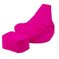GardenFurnitureWorld Essentials Gaming Bean Bag Chair and Footstool in Pink