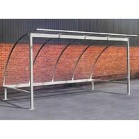 Galvanised Bicycle Shelter 4m Wide with Polycarbonate Roof