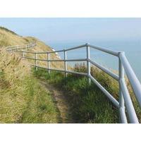 Galvanised Steel Handrail - Concrete In Post