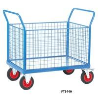 Galvanised Base Platform Trolley with 4 Mesh Sides 1200 x 800
