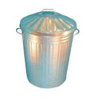 Galvanised Dustbin With Lid 90L 344197