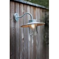 Galvanised St Ives Swan Neck Wall Light (Mains) by Garden Trading