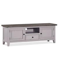 Galleon Wooden TV Stand In Cotton White With Storage