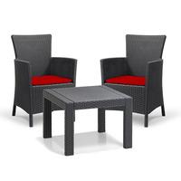 GardenFurnitureWorld Essentials Replacement Seat Cushions for 2 Piece Rosario Patio Set in Red