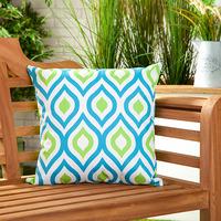 GardenFurnitureWorld Essentials 18 Inch Printed Scatter Cushion - Geometric Aqua and Lime