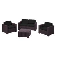 GardenFurnitureWorld Essentials Replacement Seat Cushions for 4 Piece California Patio Set in Black