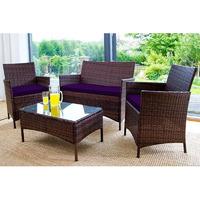 GardenFurnitureWorld Essentials Replacement Seat Cushions for 3 Piece Patio Set in Purple