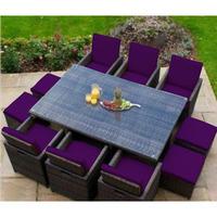 GardenFurnitureWorld Essentials Replacement Seat Cushions for 8 Seater Patio Cube Sets in Purple