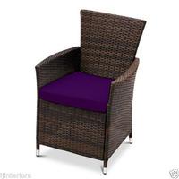 GardenFurnitureWorld Essentials Replacement Seat Cushion Pad for Rattan Armchair in Purple