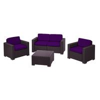 GardenFurnitureWorld Essentials Replacement Seat Cushions for 4 Piece California Patio Set in Purple