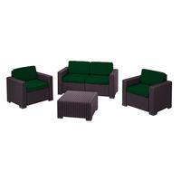 GardenFurnitureWorld Essentials Replacement Seat Cushions for 4 Piece California Patio Set in Green
