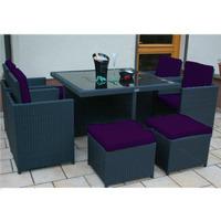 GardenFurnitureWorld Essentials Replacement Seat Cushions for 10 Seater Patio Cube Sets in Purple