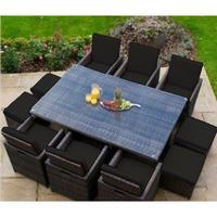 GardenFurnitureWorld Essentials Replacement Seat Cushions for 8 Seater Patio Cube Sets in Black