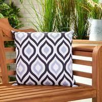 GardenFurnitureWorld Essentials 18 Inch Printed Scatter Cushion - Geometric Black and Grey