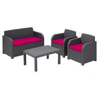 GardenFurnitureWorld Essentials Replacement Seat Cushions for Carolina Lounge Sofa Set in Pink