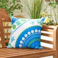 GardenFurnitureWorld Essentials 18 Inch Printed Scatter Cushion - Flower Blue