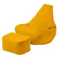 GardenFurnitureWorld Essentials Gaming Bean Bag Chair and Footstool in Yellow