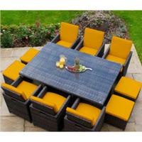 GardenFurnitureWorld Essentials Replacement Seat Cushions for 8 Seater Patio Cube Sets in Yellow