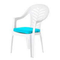 GardenFurnitureWorld Essentials Square Cushion Pad for Plastic Garden Chair in Turquoise