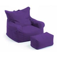 GardenFurnitureWorld Essentials Gaming Bean Bag Armchair and Footstool in Purple