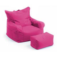 GardenFurnitureWorld Essentials Gaming Bean Bag Armchair and Footstool in Pink