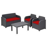GardenFurnitureWorld Essentials Replacement Seat Cushions for Carolina Lounge Sofa Set in Red