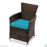 GardenFurnitureWorld Essentials Replacement Seat Cushion Pad for Rattan Armchair in Turquoise