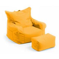 GardenFurnitureWorld Essentials Gaming Bean Bag Armchair and Footstool in Yellow